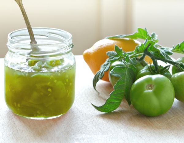 A receita da compota de tomates verdes