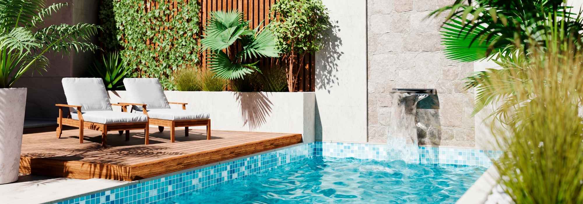 Que plantas escolher em redor de uma piscina?