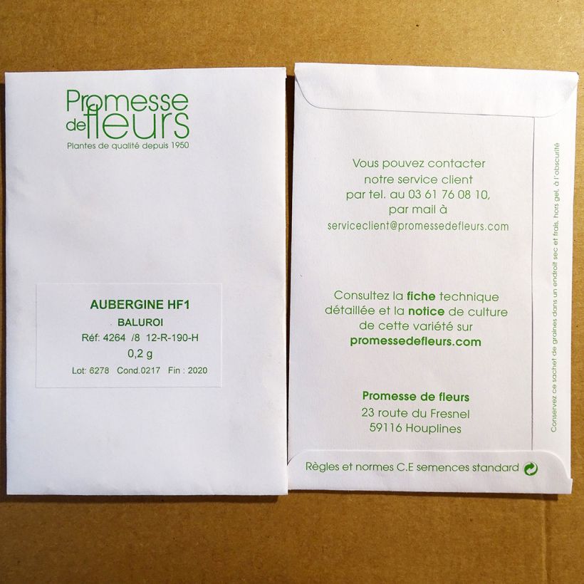 Exemplo de amostra de Aubergine Baluroi F1 - Solanum melongena per pack of 35 seeds (0,2g) tal como entregue