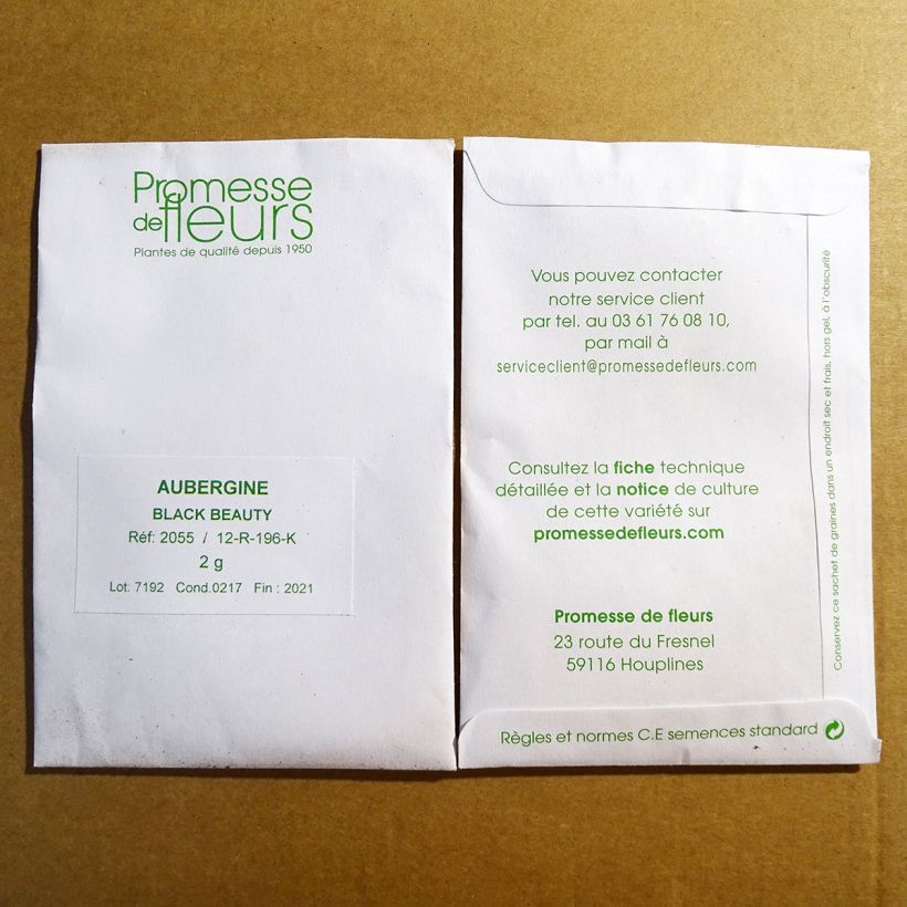 Exemplo de amostra de Aubergine Black Beauty - Oeuf végétal die Tüte mit 400 Samen (2g) tal como entregue