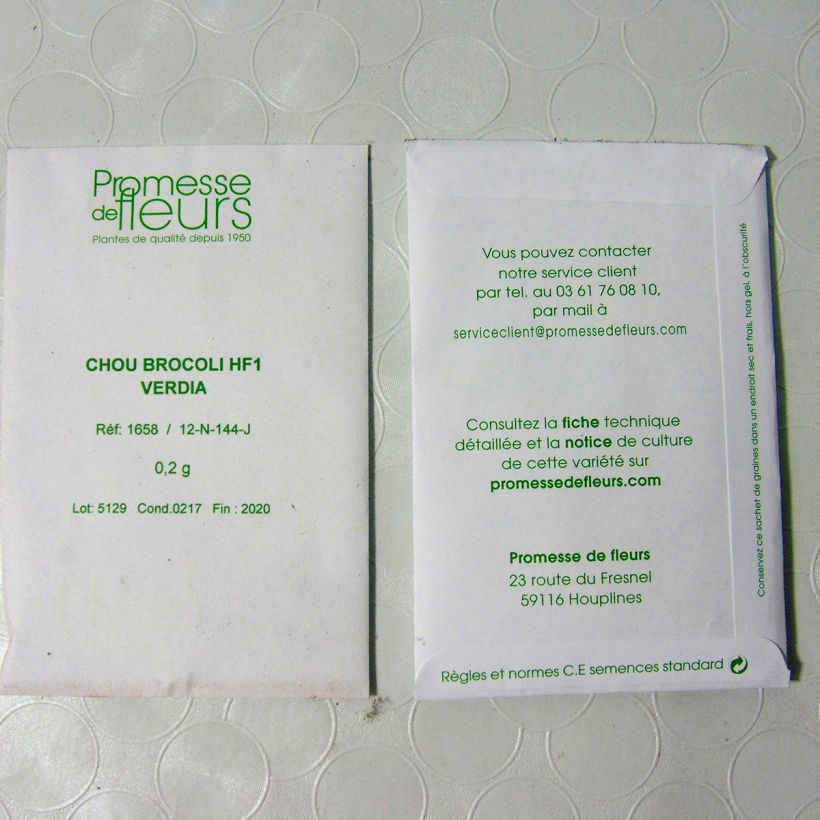 Exemplo de amostra de Chou Brocoli Verdia F1 die Tüte mit 100 Samen (0.2g) tal como entregue