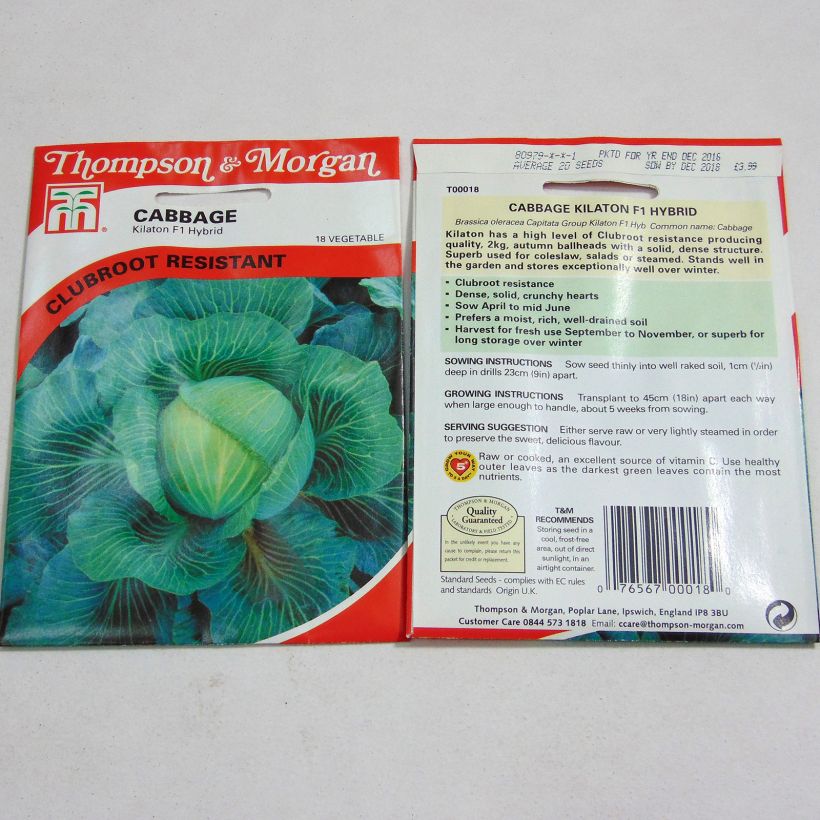 Exemplo de amostra de Chou Cabus Kilaton F1 per pack of 20 seeds tal como entregue