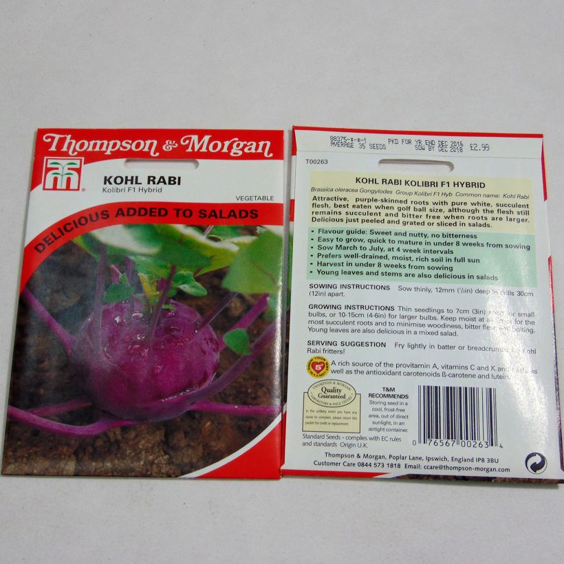 Exemplo de amostra de Chou-Rave Kolibri F1 per pack of 35 seeds tal como entregue