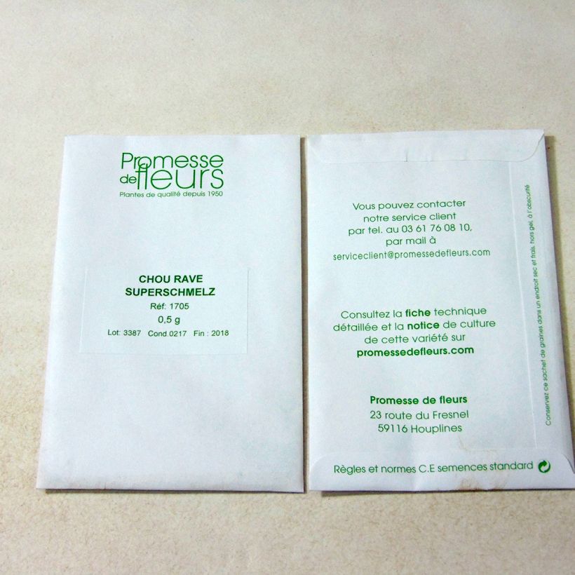 Exemplo de amostra de Chou-Rave Superschmelz o saco de 125 sementes aproximadamente (0,5g) tal como entregue