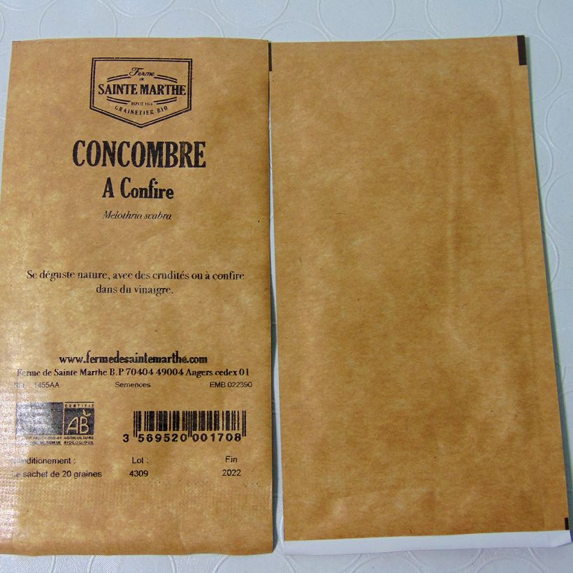 Exemplo de amostra de Concombre à confire (Cucamelon) Bio - Ferme de Sainte Marthe per pack of 20 seeds tal como entregue