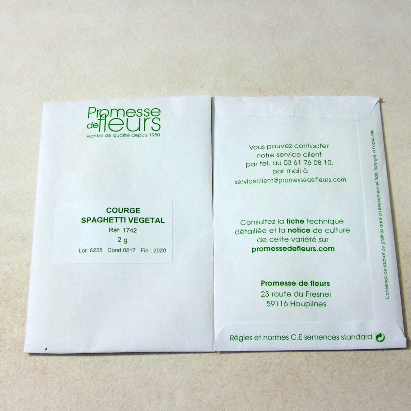 Exemplo de amostra de Courge Spaghetti végétal - Cucurbita pepo o saco de 12 ? 15 sementes aproximadamente (2g) tal como entregue
