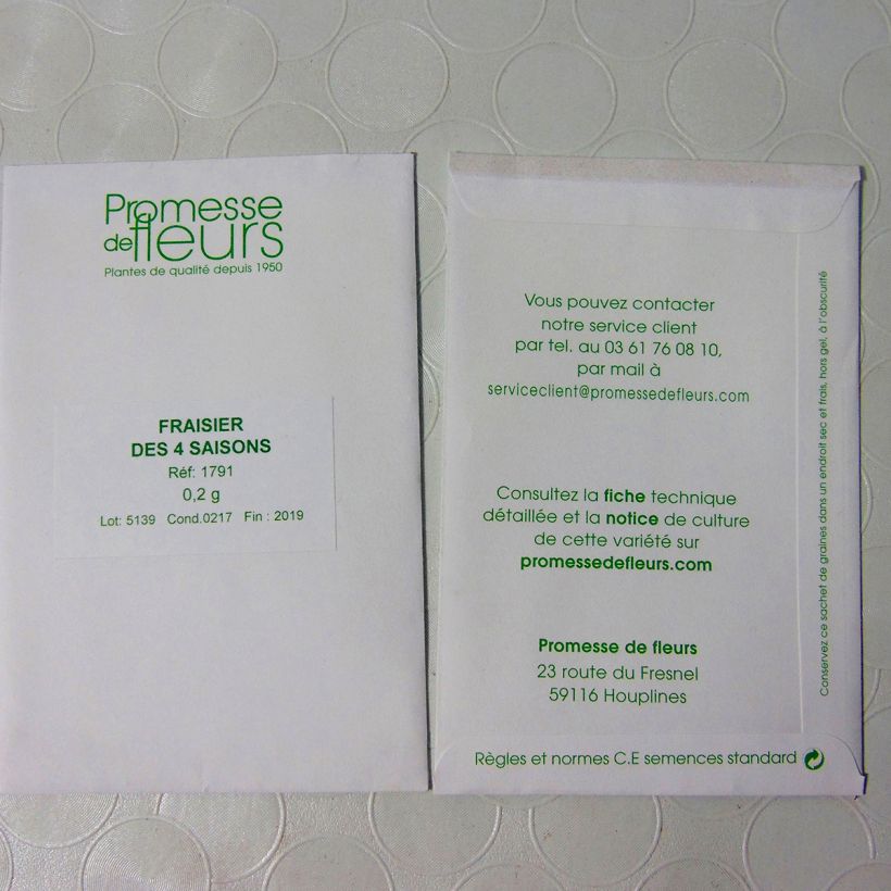 Exemplo de amostra de Fraisier des 4 saisons -  Fraise des bois o saco de 600 sementes aproximadamente (0,2g) tal como entregue