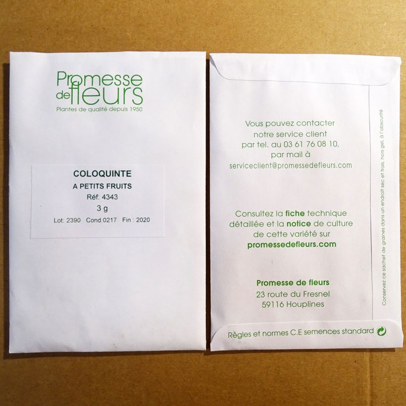 Exemplo de amostra de Graines de Coloquintes à petit fruits - Cucurbita pepo per pack of 50 seeds (3g) tal como entregue