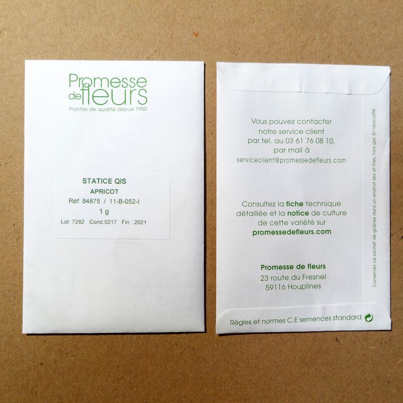 Exemplo de amostra de Limonium sinuatum QIS Apricot em sementes o saco de 100 sementes aproximadamente (0,4g) tal como entregue