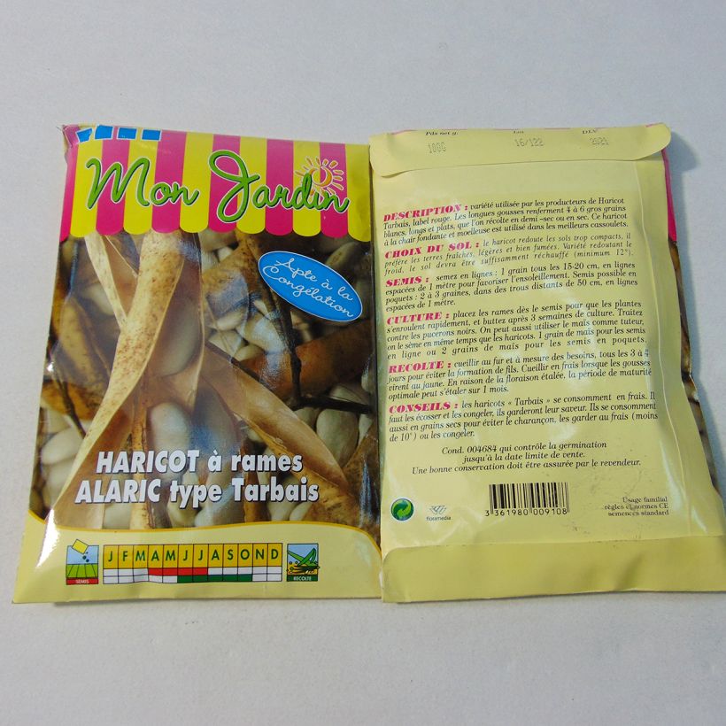 Exemplo de amostra de Haricot à rames à écosser Alaric - type Tarbais per pack of 200 seeds (100g) tal como entregue