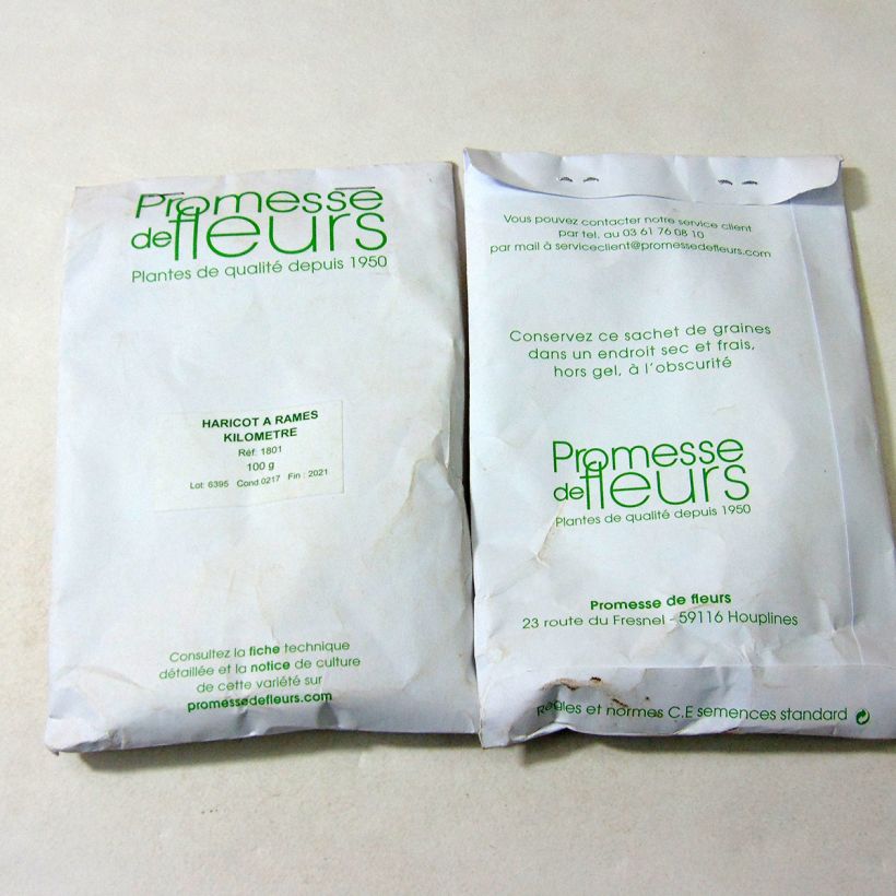 Exemplo de amostra de Haricot à rames kilomètre - Vigna sesquipedalis o saco de 450 sementes aproximadamente (100g) tal como entregue