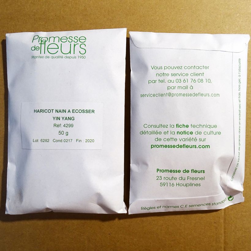 Exemplo de amostra de Haricot nain Yin-Yang Starazagorski à écosser die Tüte mit 90 Samen (50g) tal como entregue