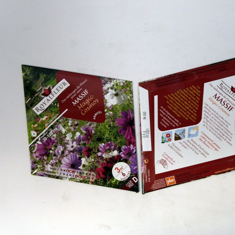 Exemplo de amostra de Mistura para maciço Magic Cosmos - Saqueta 3 m² o saco de sementes de 3.5 gramas tal como entregue