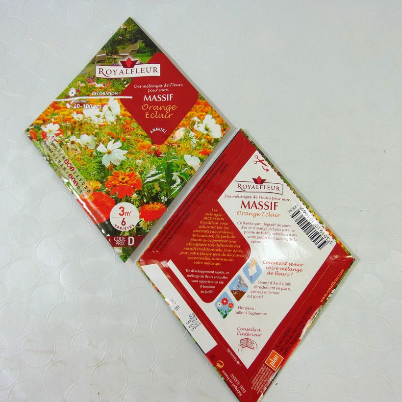 Exemplo de amostra de Mistura para maciço laranja vivo - Saco 3,50 m2 o saco de sementes de 3.5 gramas tal como entregue