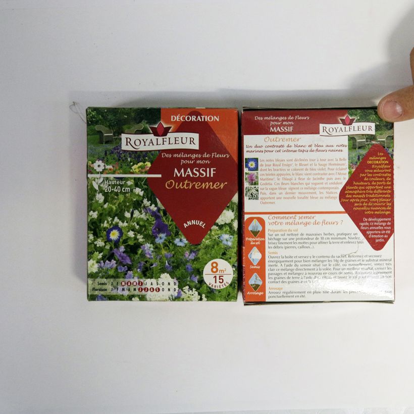 Exemplo de amostra de Mistura para maciço ultramarino - Caixa 8 m² o saco de sementes de 14 gramas tal como entregue