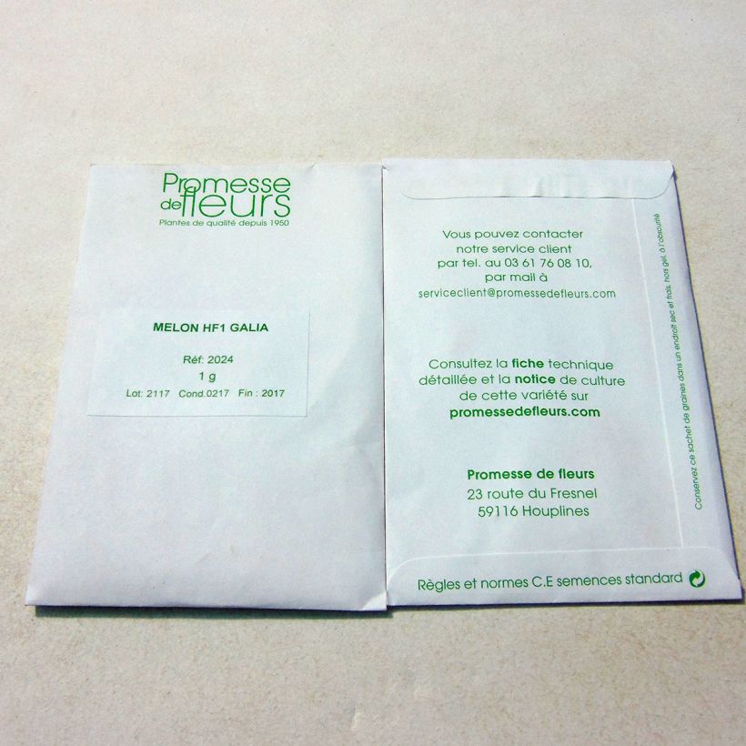 Exemplo de amostra de Melon Galia F1 per pack of 20 ? 30 seeds (1g) tal como entregue