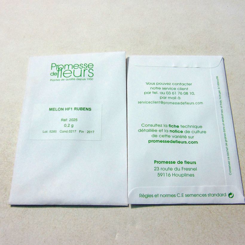 Exemplo de amostra de Melon Rubens F1 per pack of 6 seeds (0.2g) tal como entregue