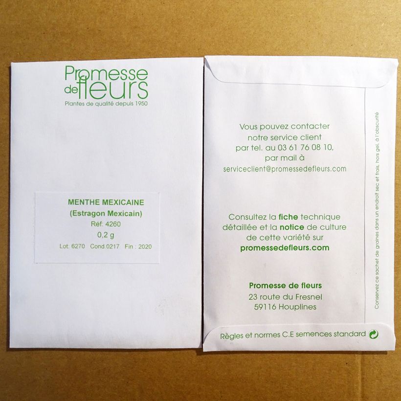 Exemplo de amostra de Menthe mexicaine ou Estragon espagnol - Tagete lucida o saco de 150 sementes aproximadamente (0,2g) tal como entregue