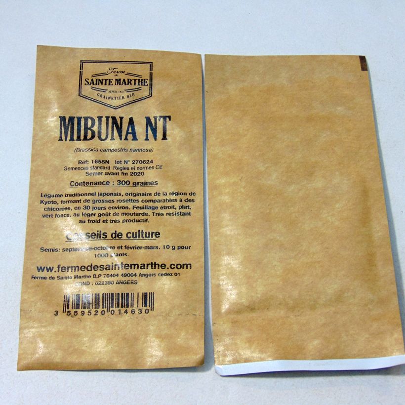 Exemplo de amostra de Mibuna NT - Ferme de Ste Marthe per pack of 300 seeds tal como entregue
