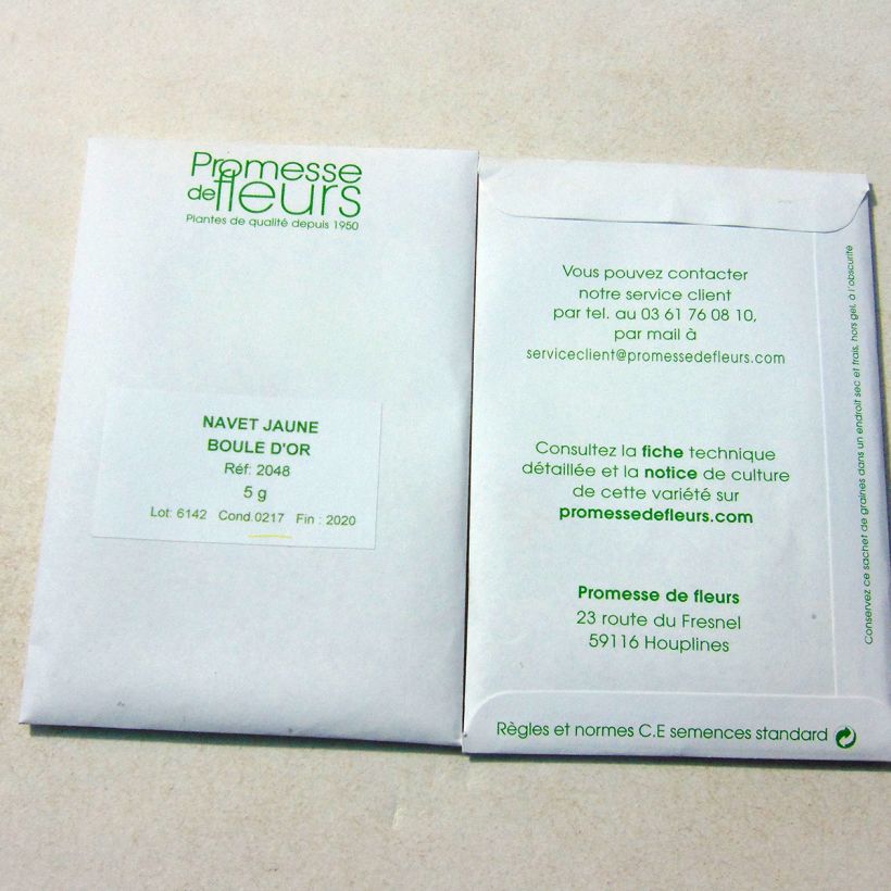 Exemplo de amostra de Navet jaune Boule d'Or - Brassica rapa per pack of 2000 seeds (5g) tal como entregue