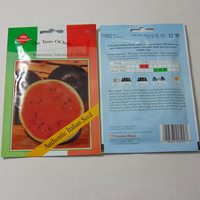 Exemplo de amostra de Pastèque Valentina, La Dolcissima F1 - Citrullus lanatus per pack of 10 seeds tal como entregue