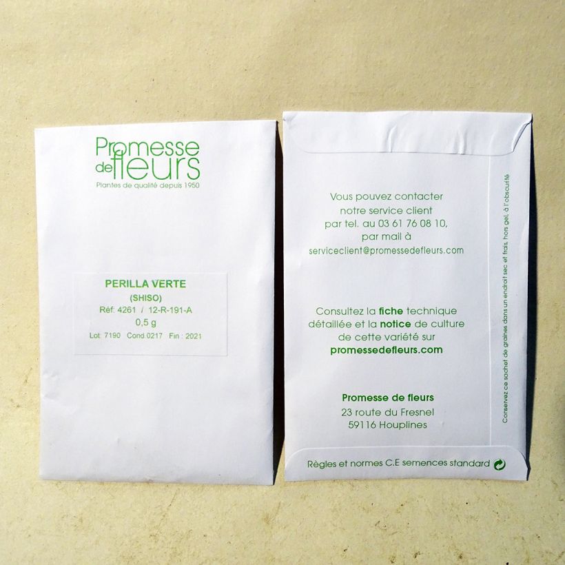 Exemplo de amostra de Perilla frutescens vert - Shiso (Tia To) o saco de 350 sementes aproximadamente (0,5g) tal como entregue