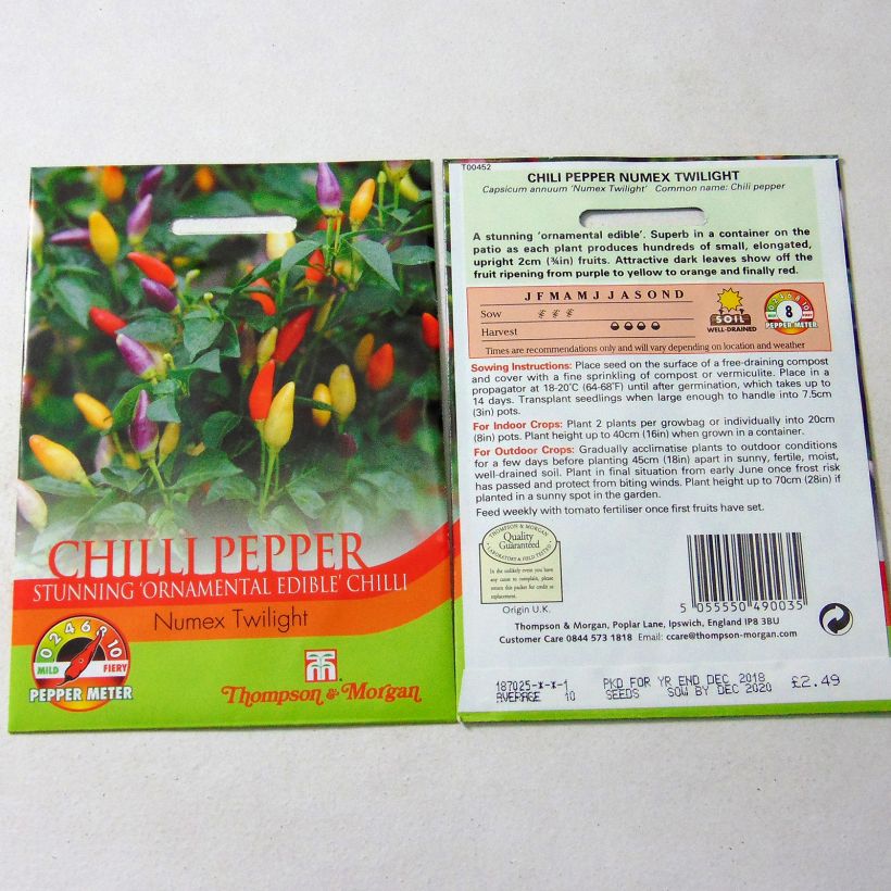 Exemplo de amostra de Piment Numex Twilight - Capsicum annuum per pack of 10 seeds tal como entregue
