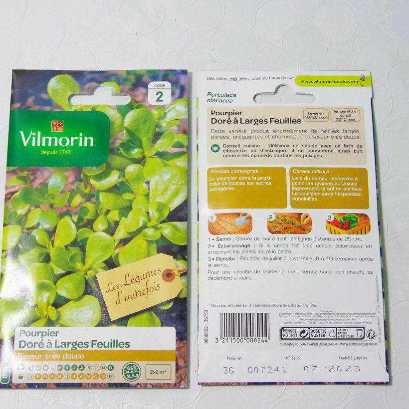 Exemplo de amostra de Pourpier doré à large feuille - Vilmorin per pack of 7500 seeds (3g) tal como entregue