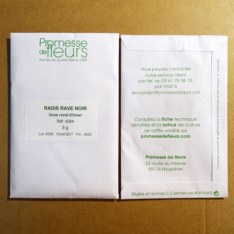 Exemplo de amostra de Radis Noir Gros Rond d'Hiver die Tüte mit 1000 Samen (10g) tal como entregue