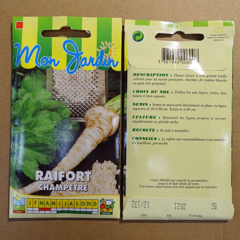 Exemplo de amostra de Raifort champêtre - Armoricia rusticana die Tüte mit Samen von 5 Gramm tal como entregue