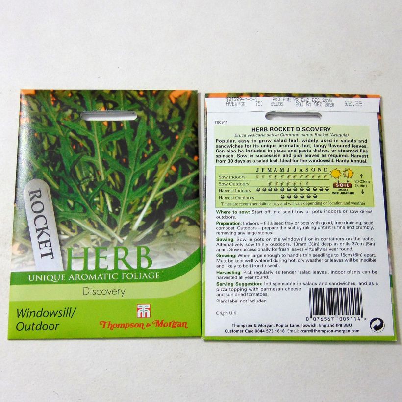 Exemplo de amostra de Roquette Discovery die Tüte mit 750 Samen tal como entregue