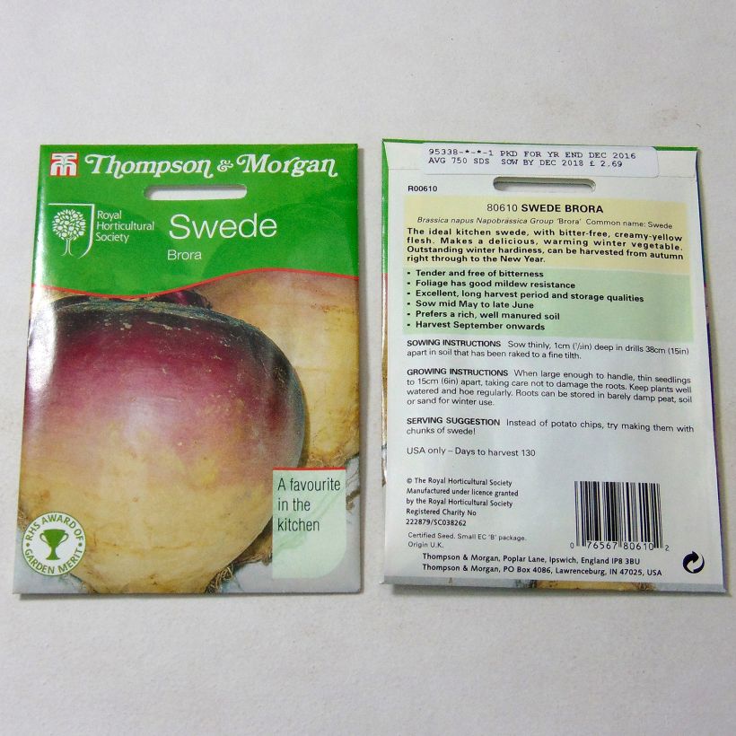 Exemplo de amostra de Rutabaga Brora per pack of 750 seeds tal como entregue