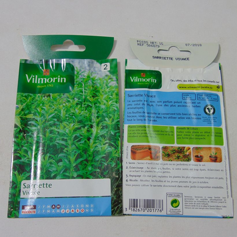 Exemplo de amostra de Sarriette vivace - Graines de Satureja montana  die Tüte mit 700 Samen (0,4g) tal como entregue