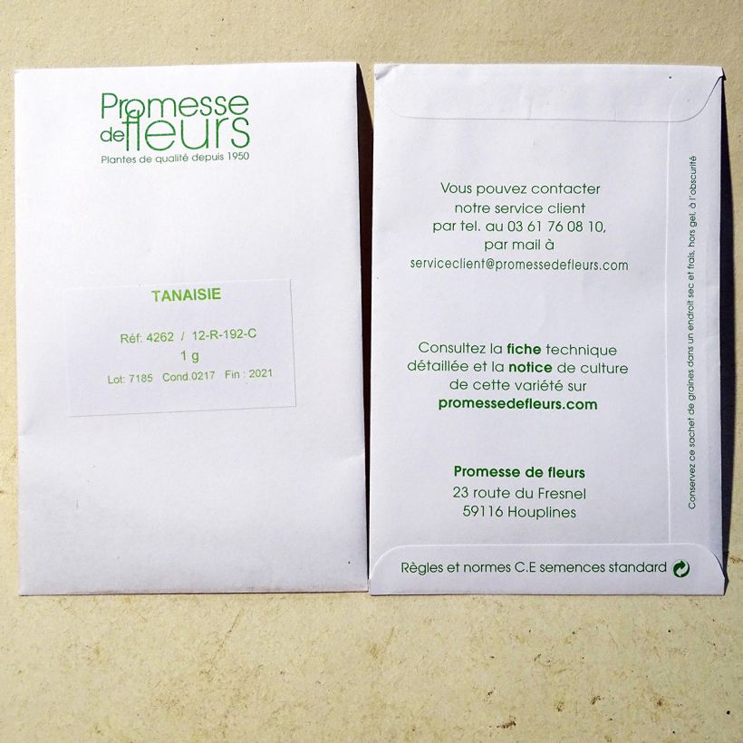 Exemplo de amostra de Tanaisie - Tanacetum vulgare per pack of 7000 seeds (1g) tal como entregue