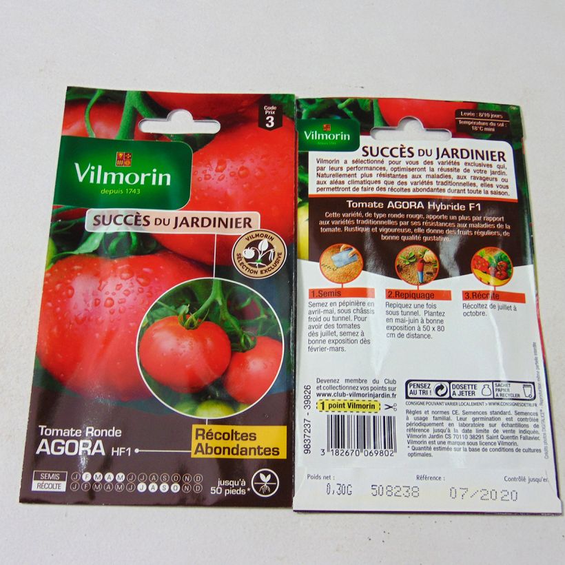 Exemplo de amostra de Tomate Agora F1 - Vilmorin die Tüte mit 90 Samen (0,3g) tal como entregue