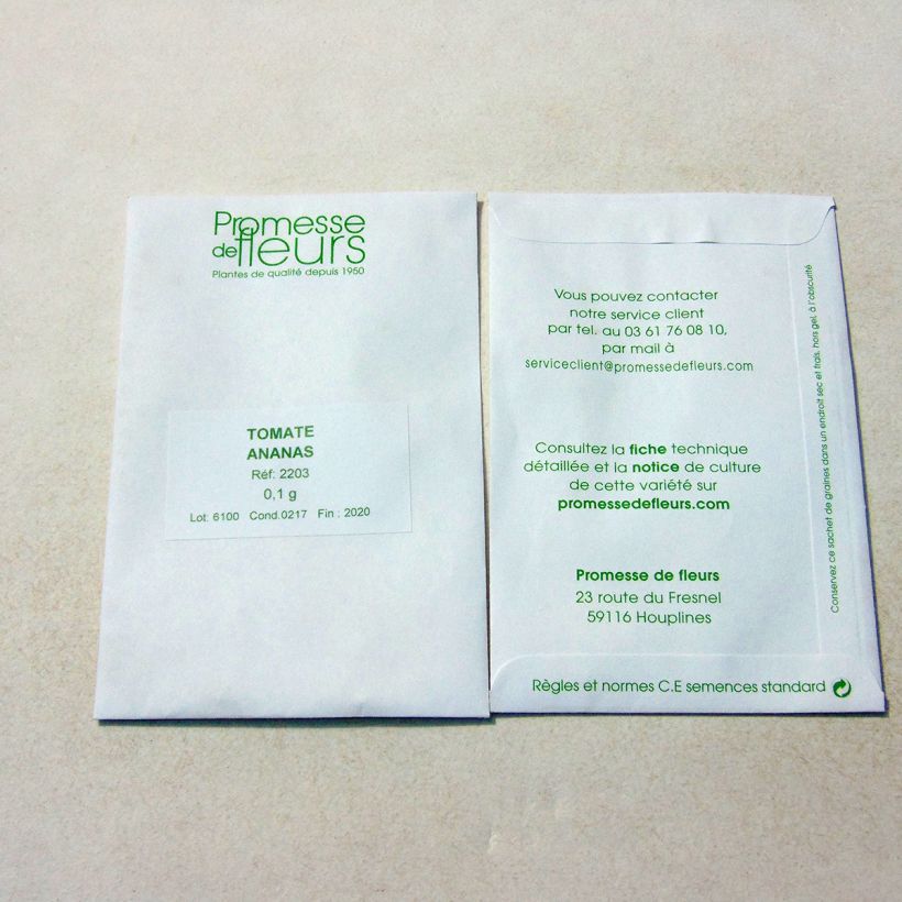 Exemplo de amostra de Tomate Ananas o saco de 30 sementes aproximadamente (0,1g) tal como entregue