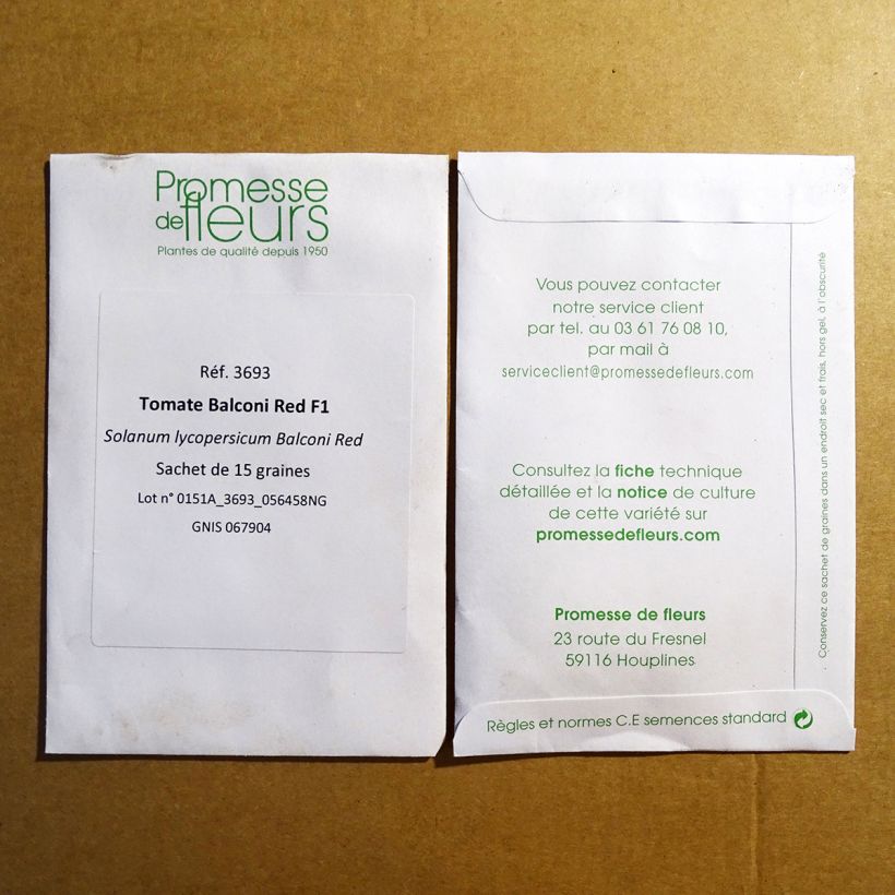 Exemplo de amostra de Tomate Balconi Red F1 die Tüte mit 15 Samen tal como entregue