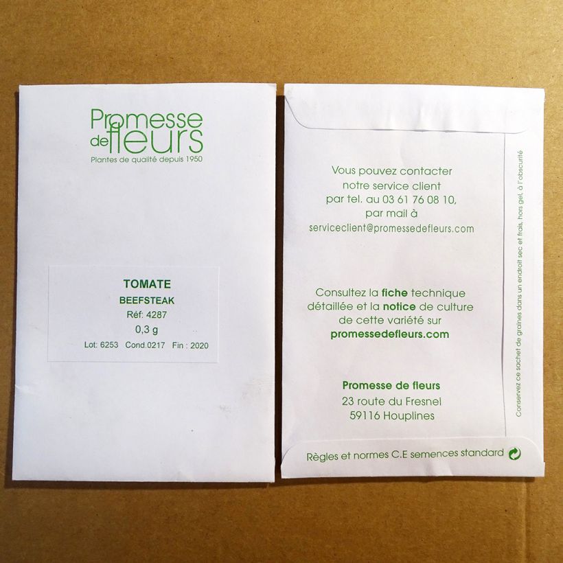 Exemplo de amostra de Tomate Beefsteak - Solanum lycopersicum  die Tüte mit 80 Samen (0,3g) tal como entregue