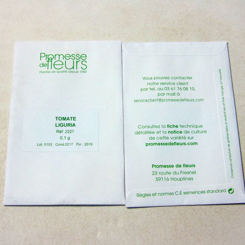Exemplo de amostra de Tomate Liguria o saco de 30 sementes aproximadamente (0,1g) tal como entregue