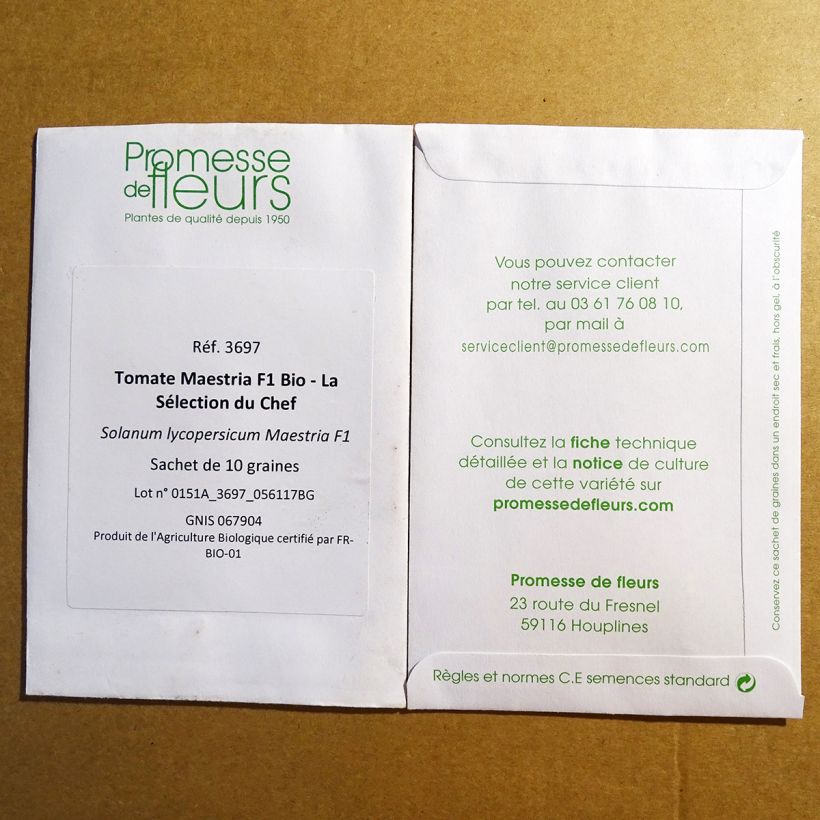 Exemplo de amostra de Tomate Maestria F1 Bio - La Sélection du Chef die Tüte mit 10 Samen tal como entregue