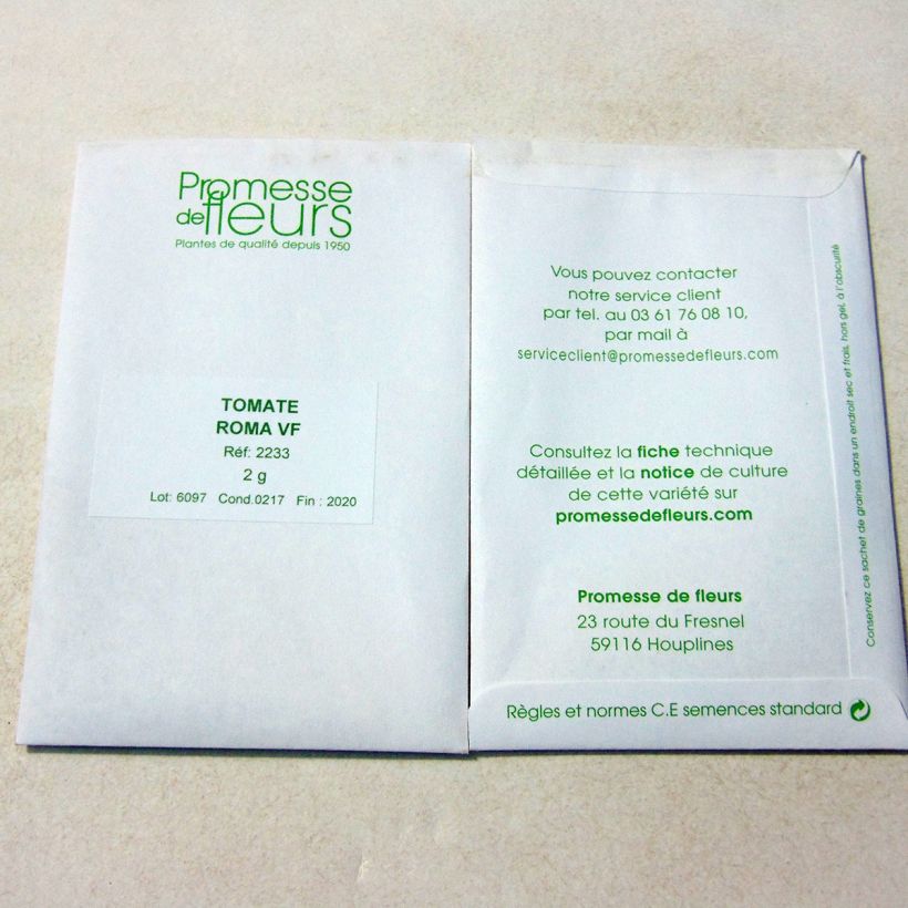 Exemplo de amostra de Tomate Roma VF - Tomate allongée o saco de 650 sementes aproximadamente (2g) tal como entregue