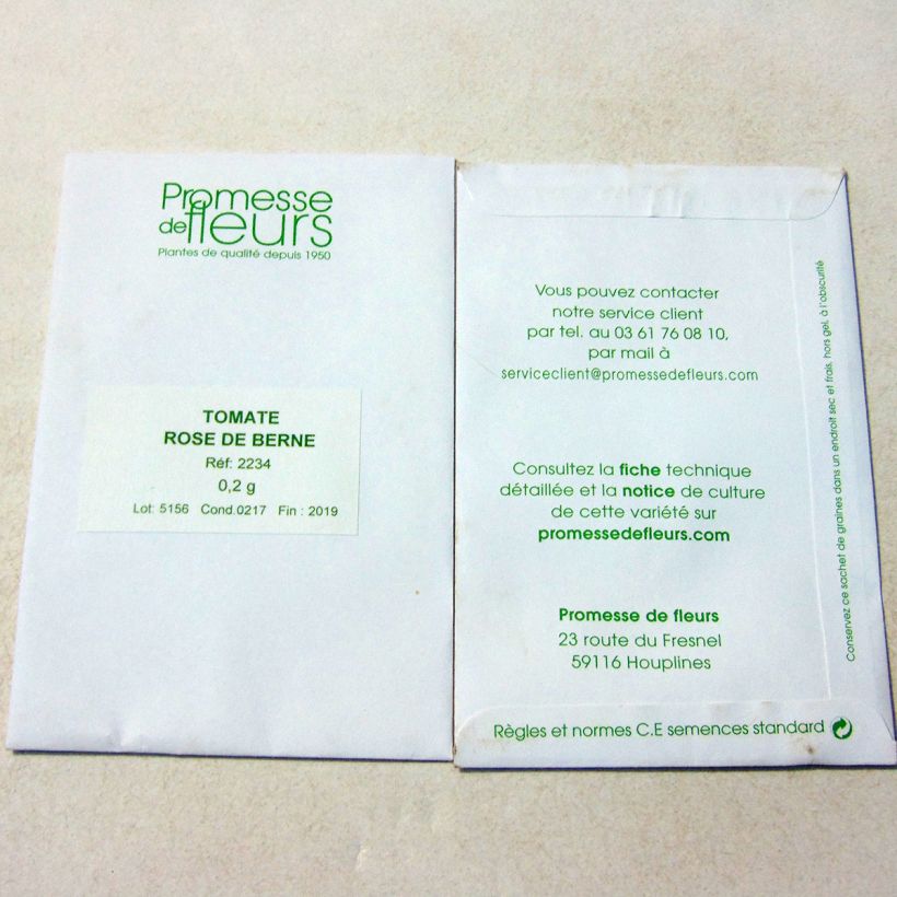 Exemplo de amostra de Tomate Rose de Berne - Solanum lycopersicum  per pack of 50 seeds (0,2g) tal como entregue