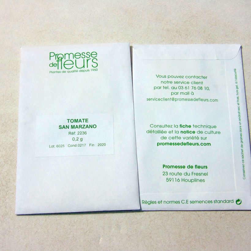 Exemplo de amostra de Tomate San Marzano 3 - Solanum lycopersicum o saco de 75 sementes aproximadamente (0,2g) tal como entregue