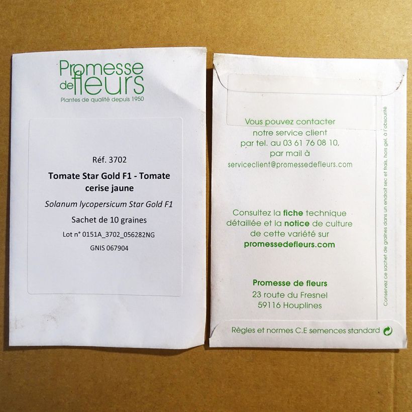 Exemplo de amostra de Tomate Star Gold F1 - Tomate cerise jaune die Tüte mit 10 Samen tal como entregue