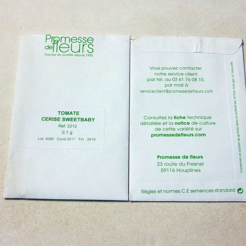 Exemplo de amostra de Tomate Sweetbaby - Tomate cerise  o saco de 30 sementes aproximadamente (0,1g) tal como entregue