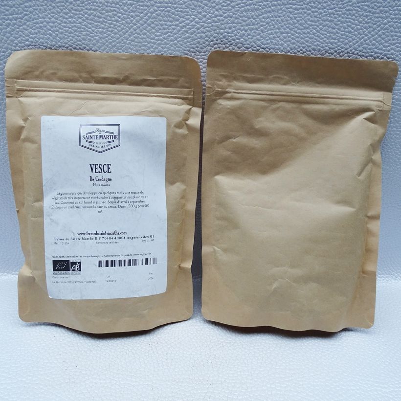 Exemplo de amostra de Vesce de Cerdagne ou d'hiver Bio - Engrais vert - Ferme de Sainte Marthe per 150 g seed pack tal como entregue
