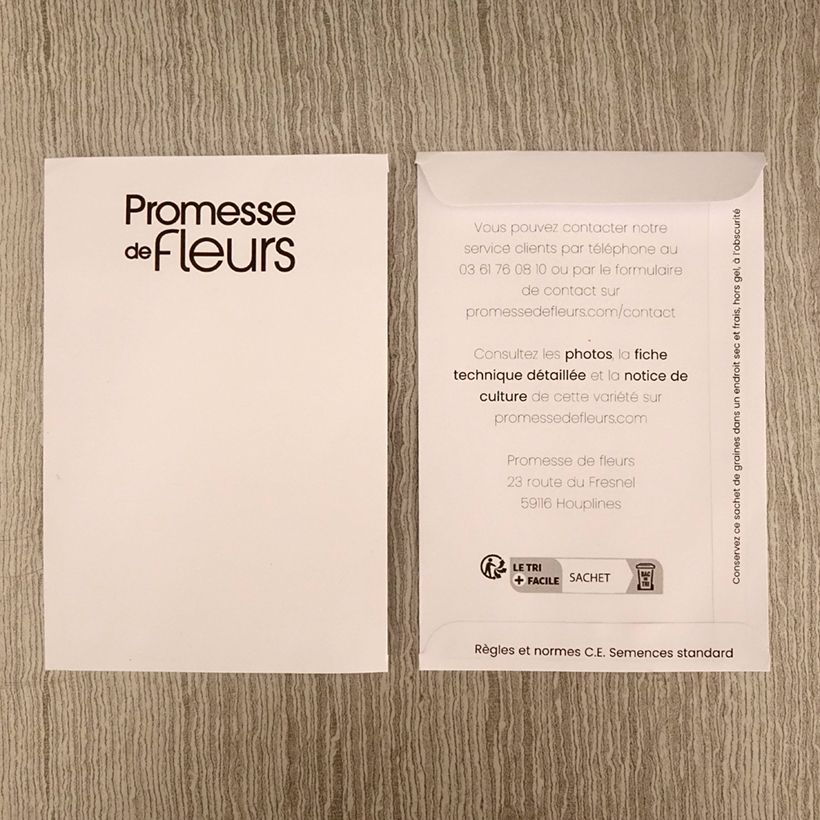Exemplo de amostra de Mistura para zonas sombreadas o saco de 3 sementes aproximadamente (5g) tal como entregue