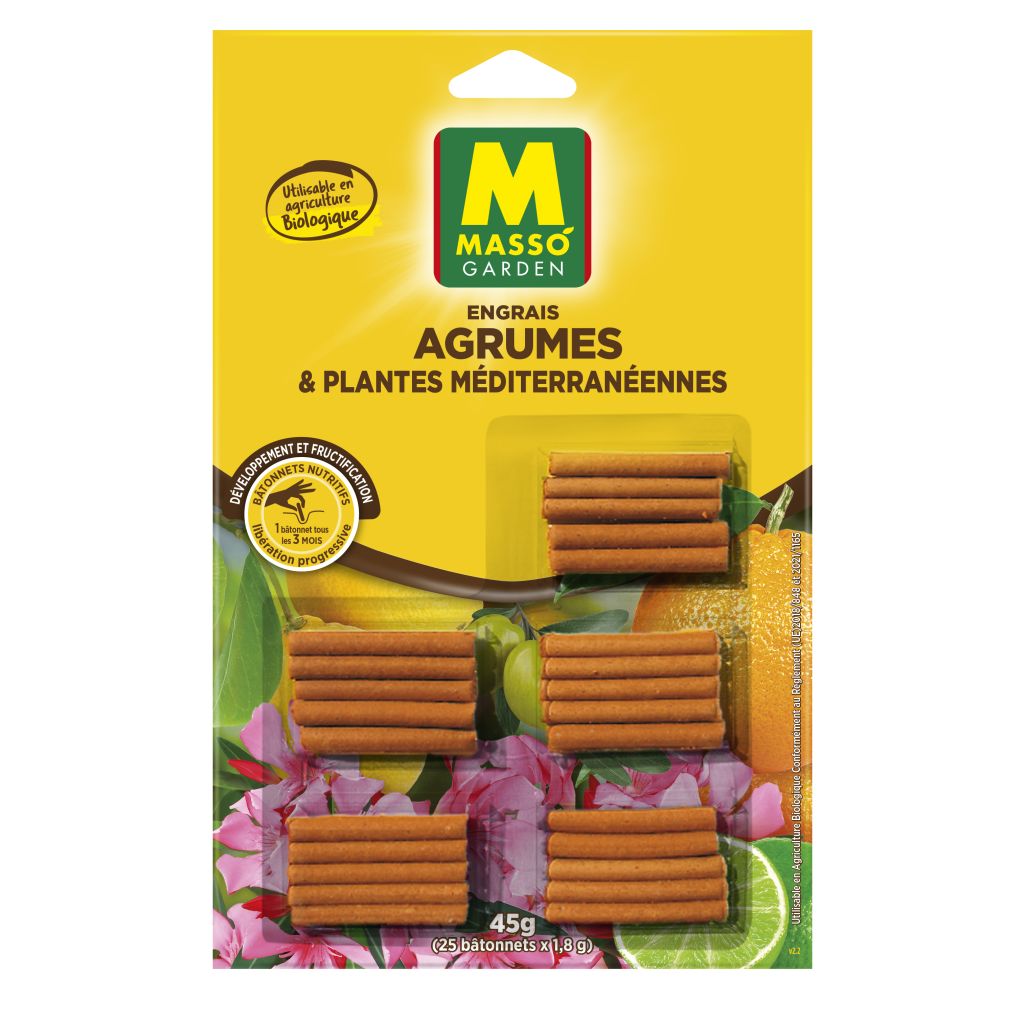 Bastões fertilizantes para citrinos e plantas mediterrânicas UAB Masso Garden