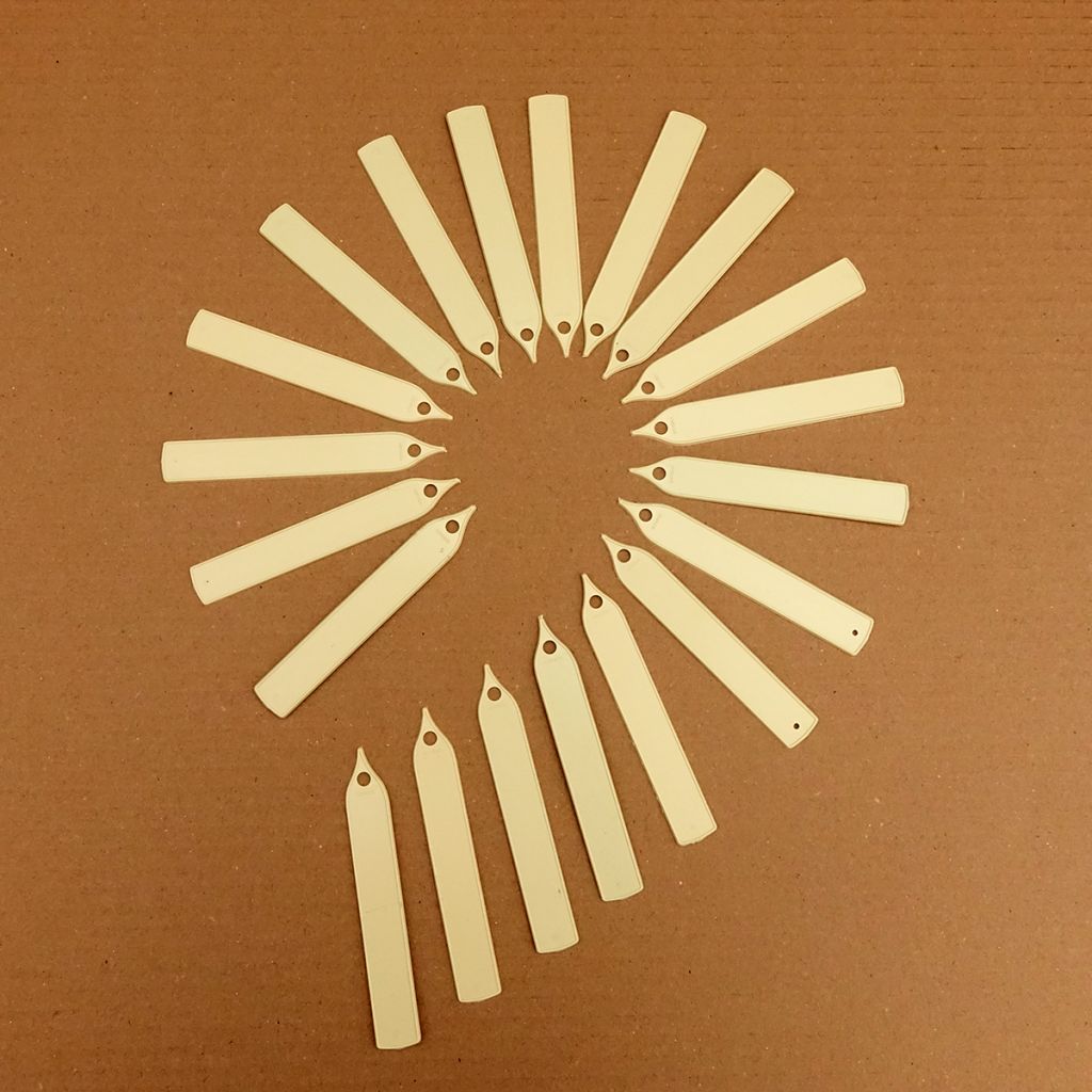 Etiqueta estreita para plantar, marfim