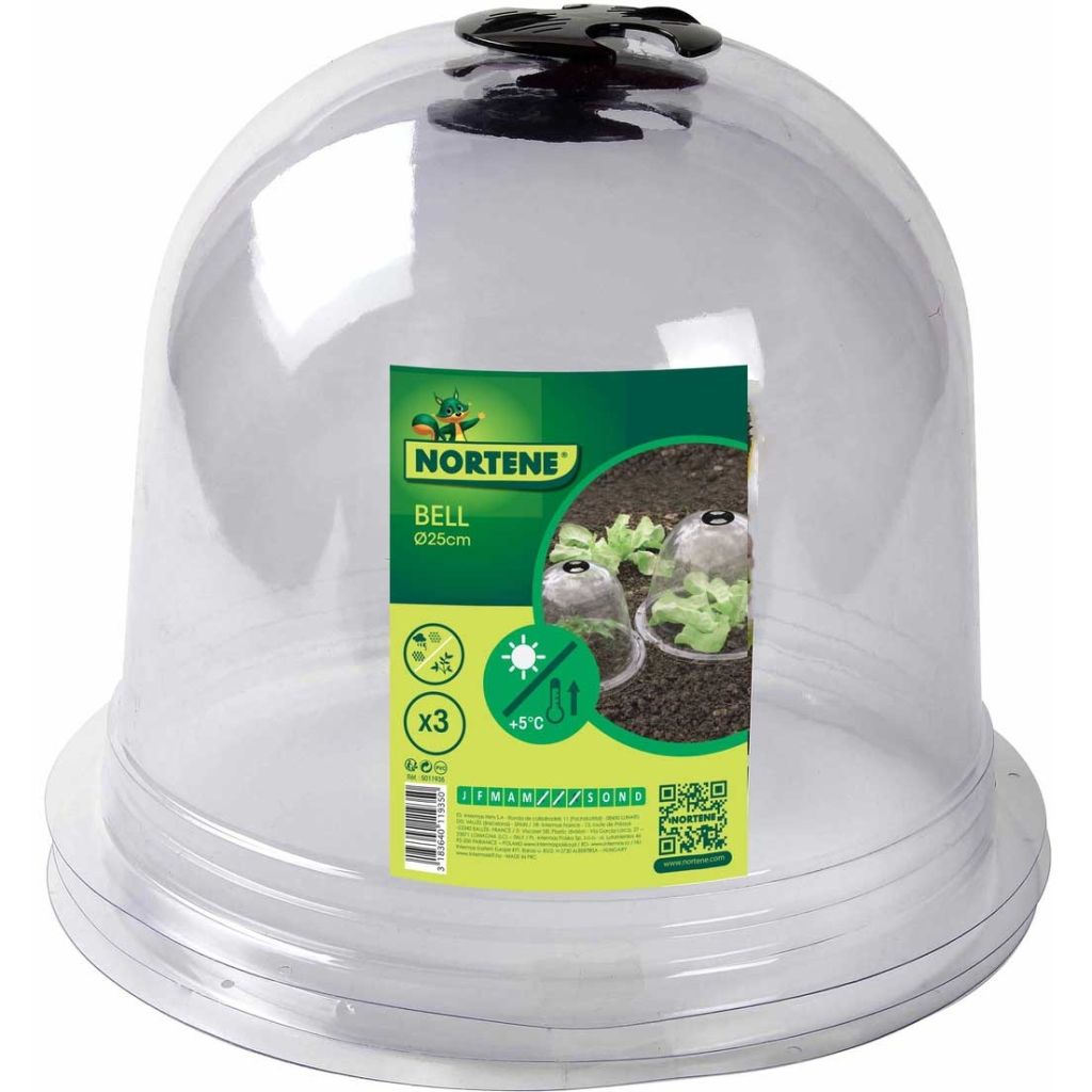 Cloche à salade transparente PVC Ø 25 cm - Lot de 3